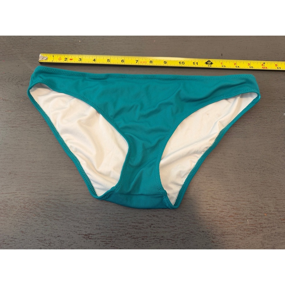Shade & Shore Teal Green Ribbed Bikini Bottom Swimwear Medium